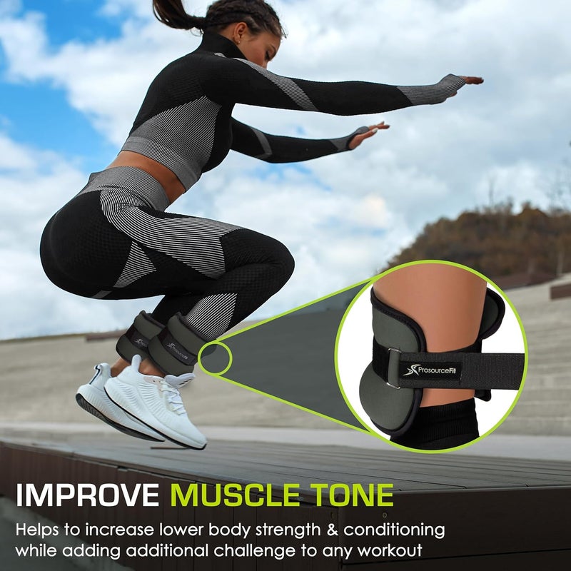 ProSourceFit Ankle/Wrist and Arm/Leg Weights Set of 2, Adjustable Strap 1 lb-5 lb, Adjustable Weight 15 lb, 10 lb, 7 lb for Men and Women - Image 4